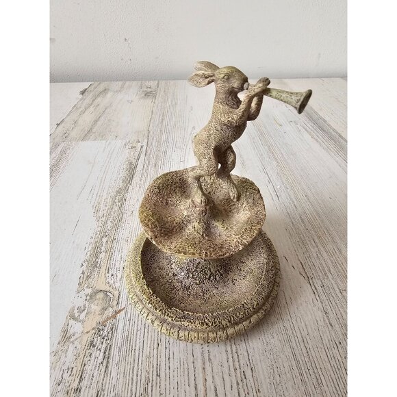 Vintage rabbit bunny fountain water village mini AS IS decor spring Easter - Picture 1 of 9